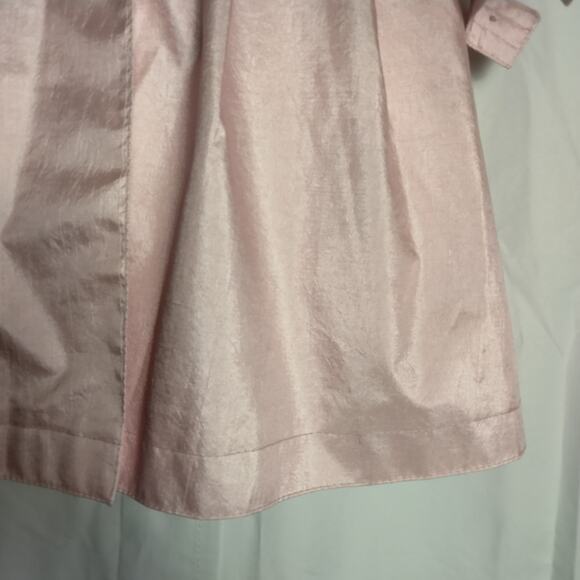 Rothschild Girls 2t Pink Silk Look Formal Hooded Jacket Rosettes Puff Sleeves - Picture 8 of 10
